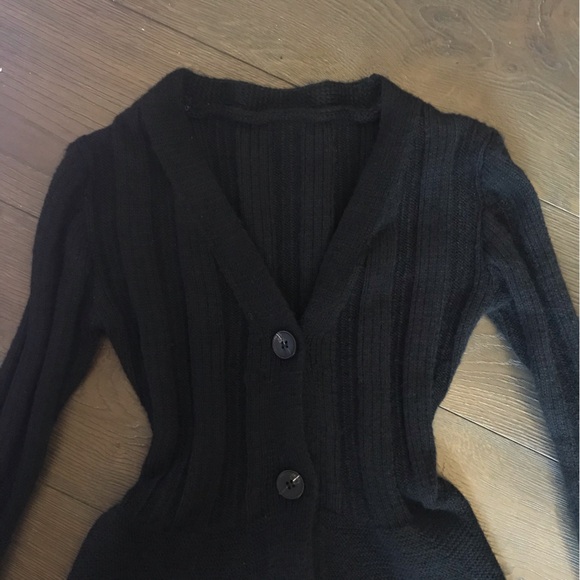 Black Knit Long Sleeve Sweater Dress - Picture 3 of 13